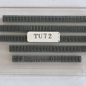 TU72 Ribtype 4.76mm Alpha & Number Set